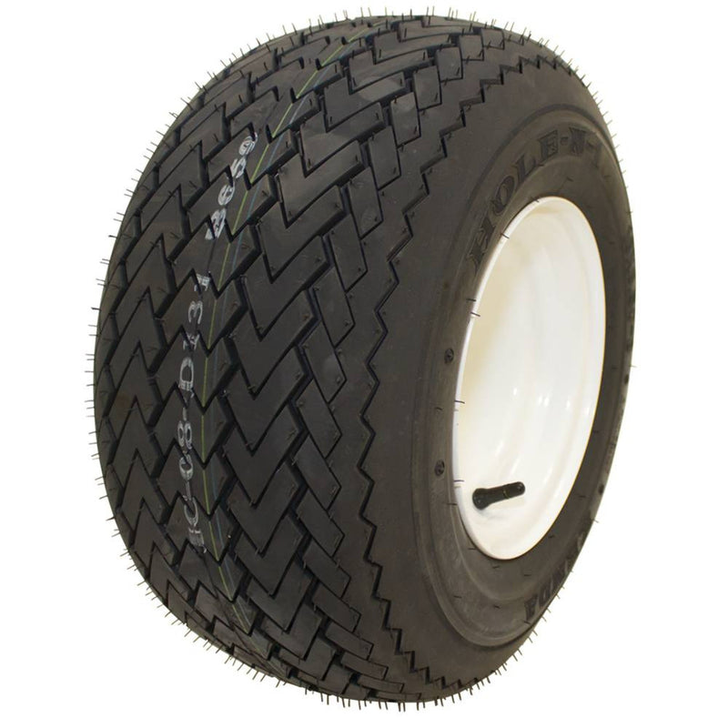 Load image into Gallery viewer, 160-540 Wheel Assembly 18x8.50-8 for Kenda White Hub Hole-N-One Tread image 1
