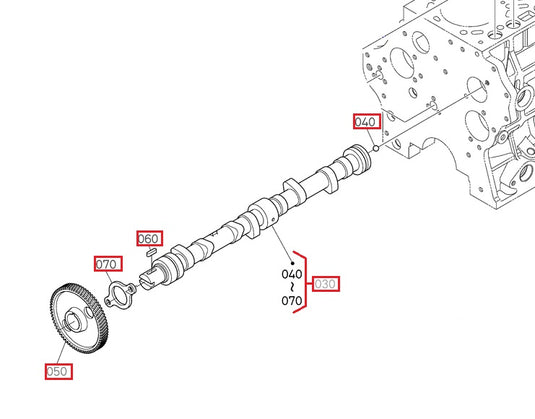 Genuine Kubota Camshaft Assembly 1C020-16013