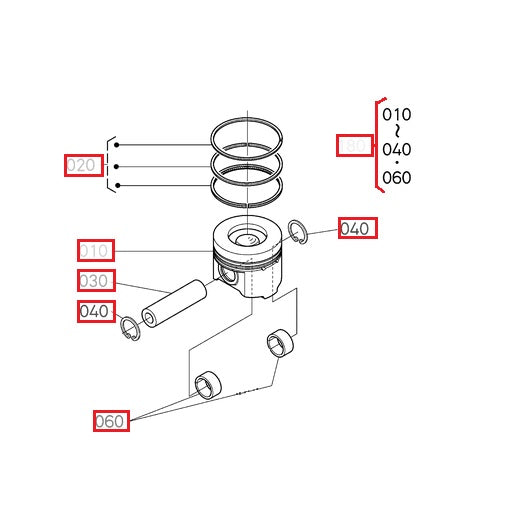 Genuine Kubota Piston Kit +.5mm for M8540 M9540 1G544-21785