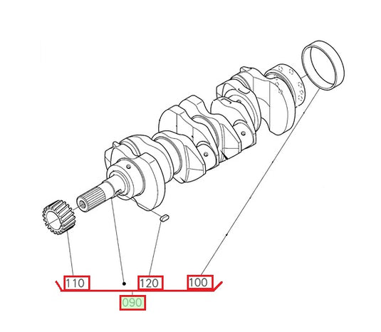 Genuine Kubota Crankshaft for KX080-3 1G574-23018