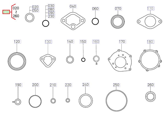Genuine Lower Gasket Kit for Bobcat A300 A770 S220 S250 S300 S330 1G574-99363