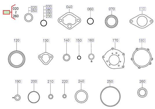 Genuine Kubota Lower Gasket Kit for V3800-DI Engine 1G574-99364
