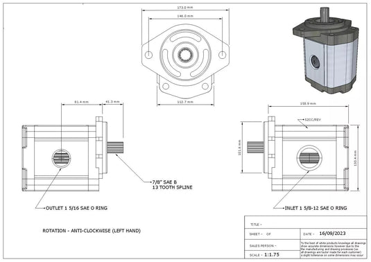 Hydraulic Pump for Case 33 BACKHOE FOR 580CK 01/60 12/72
