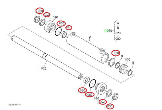 Seal Kit For B2301HSD-1 Kubota Steering Cylinder