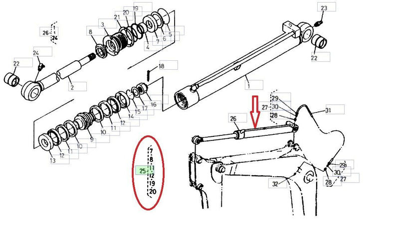 Load image into Gallery viewer, Arm Cylinder Seal Kit Fits Kubota KH-18L
