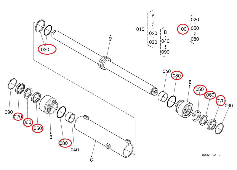 Load image into Gallery viewer, Steering Cylinder Seal kit for Kubota L4600H
