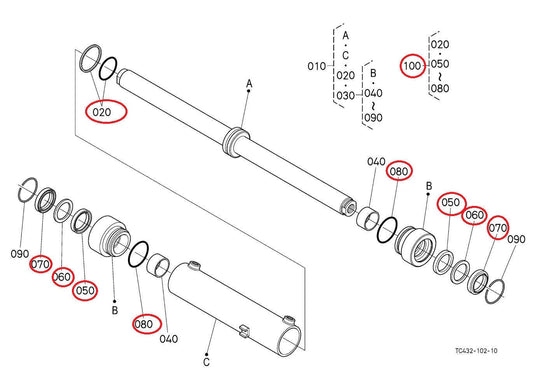 Steering Cylinder Seal kit for Kubota L4600H