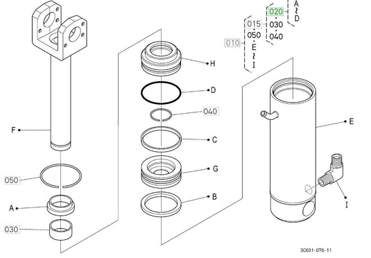 Lift Assist Cylinder Seal Kit Fits Kubota M7060HFC