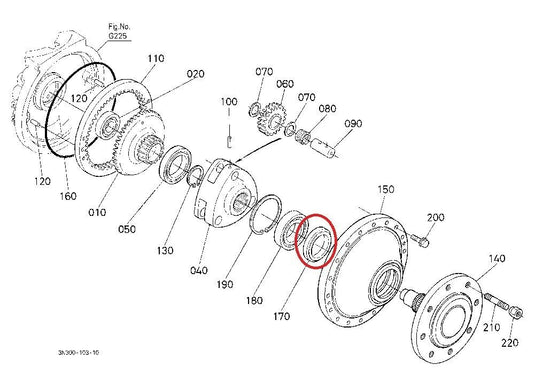 Front Axle Seal Compatible with Kubota Part # 3C095-43780