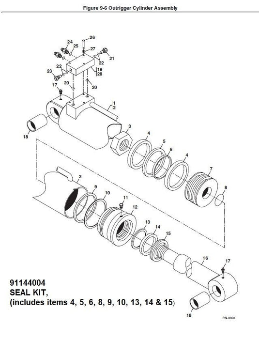 JLG G10-55A Outrigger Cylinder 91144004 SEAL KIT