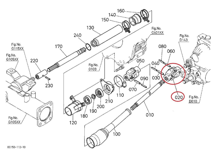 Load image into Gallery viewer, New Universal Joint Assembly with Yokes Fits Kubota B7510D Series Tractor
