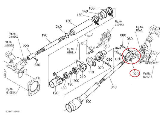 New Universal Joint Assembly with Yokes Fits Kubota B7510D Series Tractor