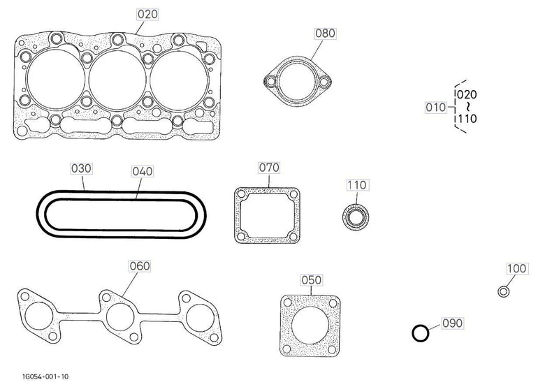 Load image into Gallery viewer, Overhaul Gasket Set/Kit With Crank &amp; Valve Seals Fits Kubota D1005
