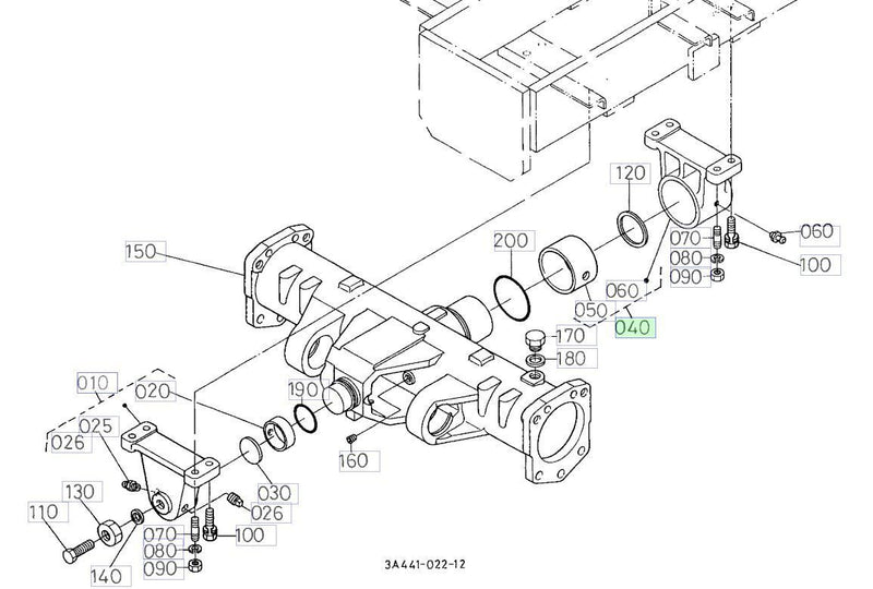 Load image into Gallery viewer, 3A021-41640 Front Axle Bracket "Rear" M4800
