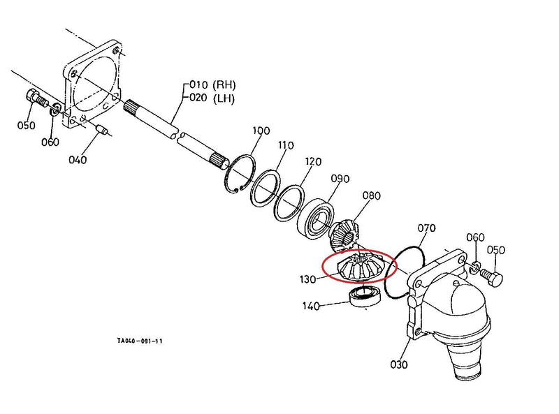 Load image into Gallery viewer, Steer Knuckle gear Fits Kubota Part # TA040-12530, 34070-12530
