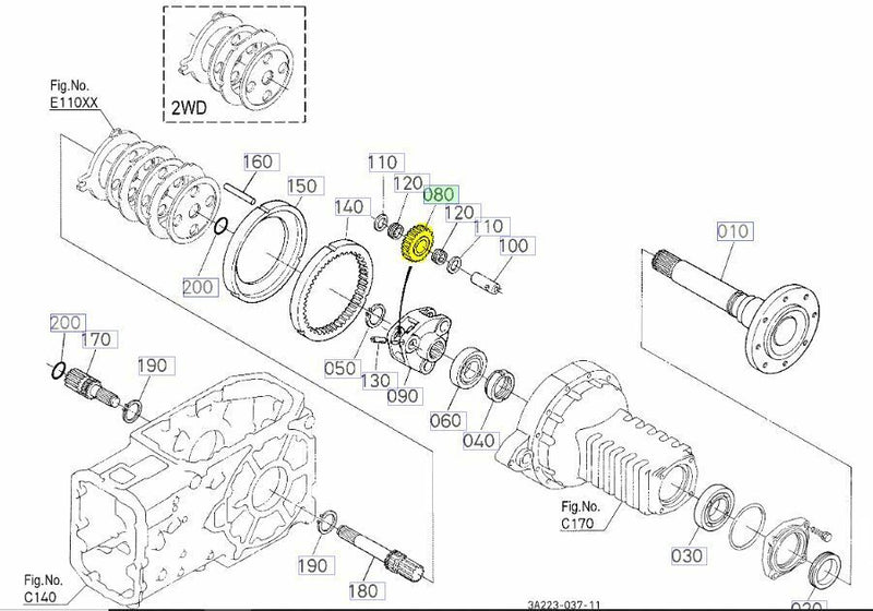 Load image into Gallery viewer, Planetary Gear - Fits Kubota Part # 3A111-48320
