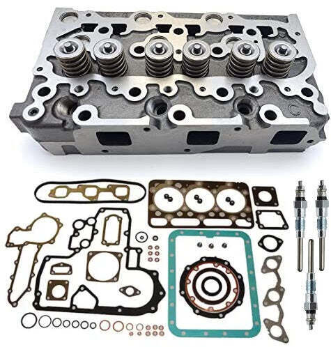 Cylinder Head Valves Gasket Kit Glow Plugs for Kubota L3830