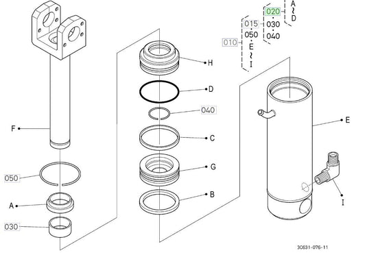 Lift Assist Cylinder Seal Kit Fits Kubota M7060HD