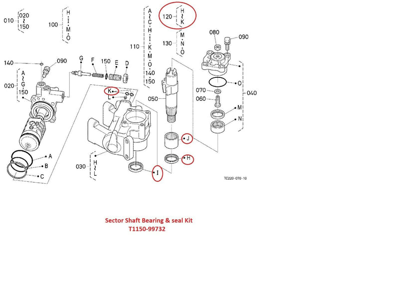 Load image into Gallery viewer, Sector Shaft Steering Seal Kit Fits Kubota L3800
