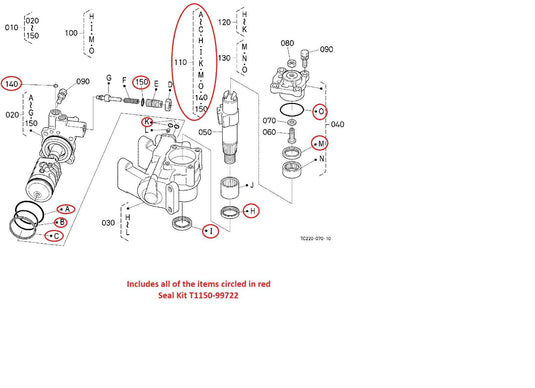 Steering Box Seal Kit Fits Kubota Model L3901