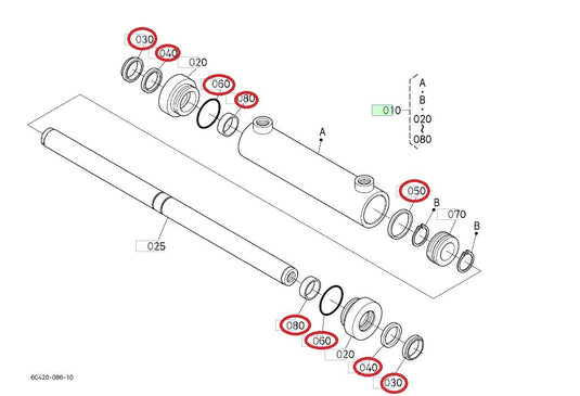 Seal Kit For LX3310HSDCC Kubota Steering Cylinder