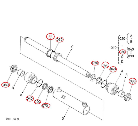 Steering Cylinder Seal kit for Kubota M4900DT-CAB