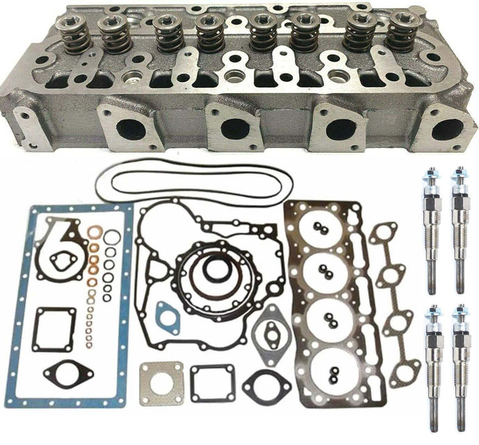 Complete Cylinder Head Valves Gaskets Glow Plugs for Bobcat 428