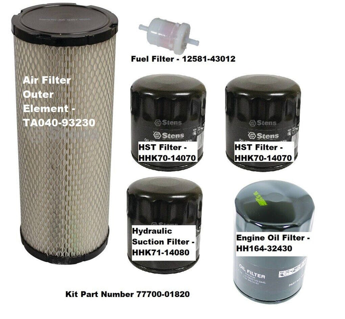 Filter Kit Fits Kubota RTV1100 S/N below 31003