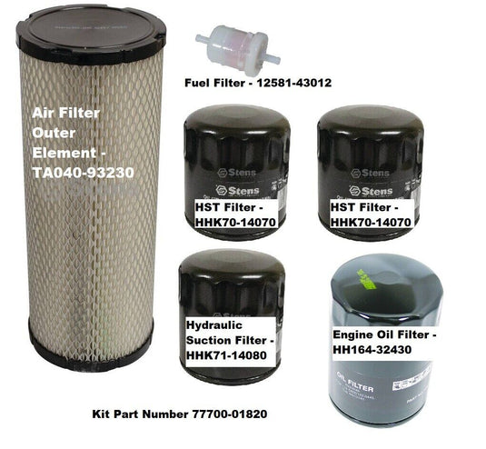 Filter Kit Fits Kubota RTV1100 S/N below 31003