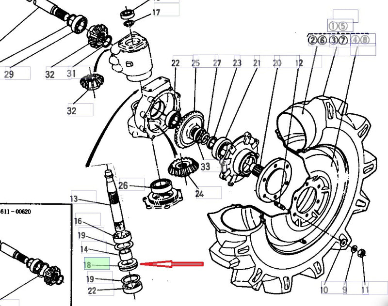 Load image into Gallery viewer, Steer Knuckle Thrust Seal Fits Kubota L245DT Series Tractor
