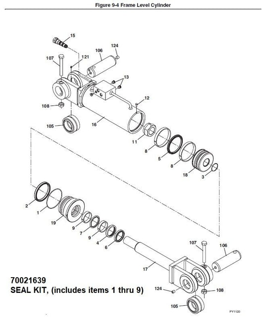 JLG G10-55A Frame Level Cylinder 70021639 SEAL KIT