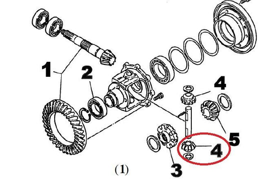 Yanmar Differential Spider gear F24, FX24, YM276D, 2010 Part # 194310-31800