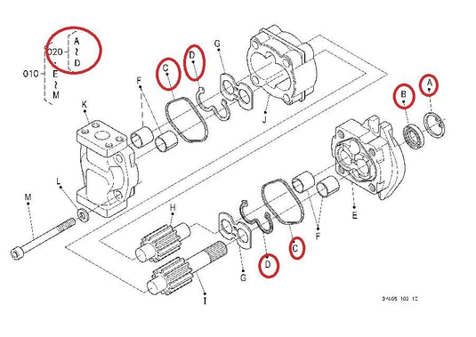 Shimadzu Hydraulic Pump Seal Kit For Kubota M6S-111SHC