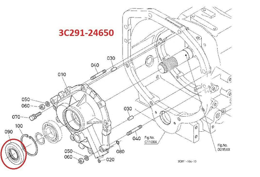 Trans Input shaft Seal Compatible with Kubota       M9540HDL