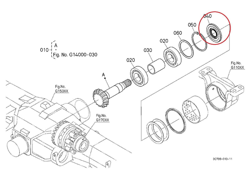 Load image into Gallery viewer, Front Pinion Seal Fits Kubota M9540DTC-1    Series Tractor
