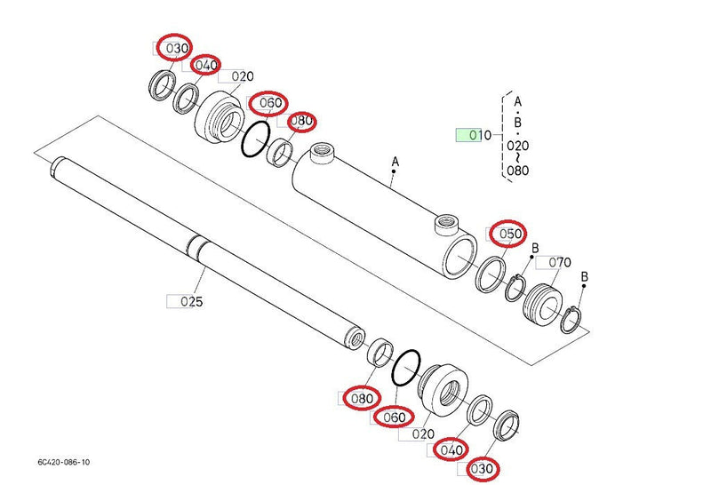Load image into Gallery viewer, Seal Kit For LX2610HSD Kubota Steering Cylinder
