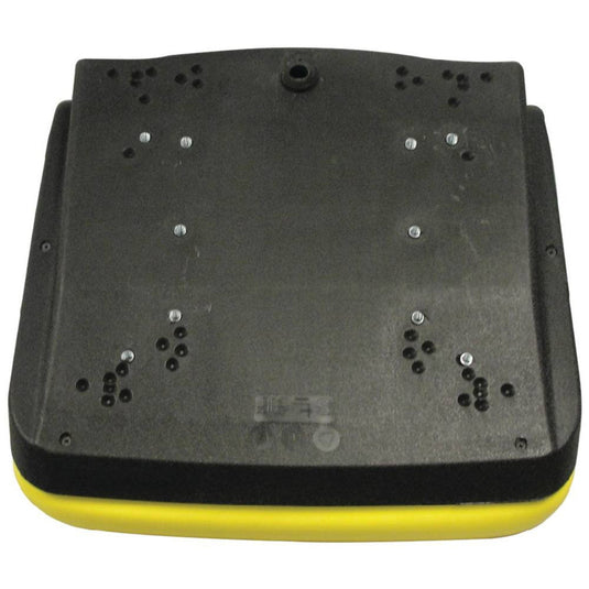 Tractor Seat; Yellow 15" Low Back; Bucket Style; Plastic Pan Seat with Drain