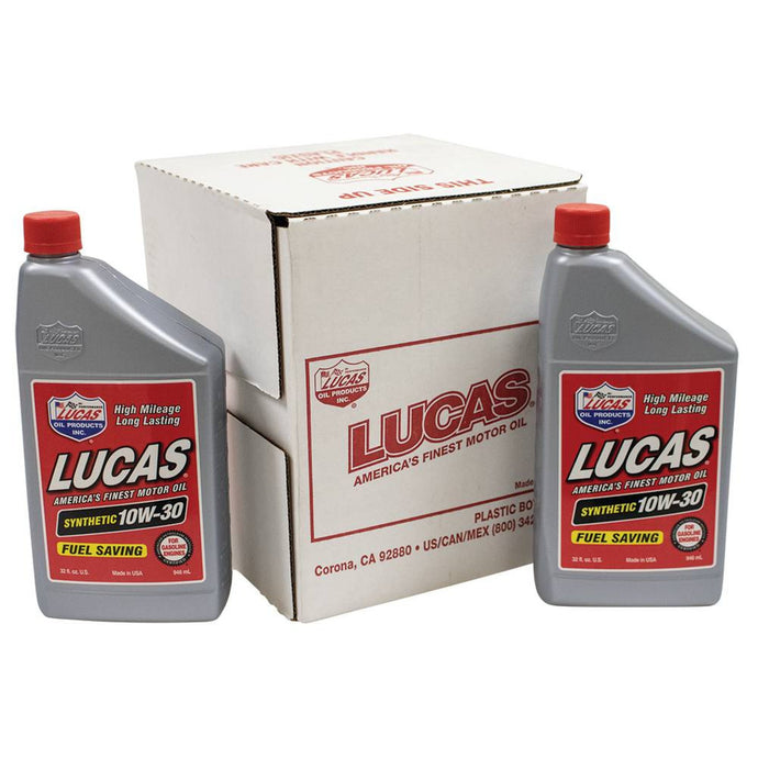 051-551 Synthetic Motor Oil Fits SAE 10W-30 6 Btls/1 Qt Lucas image 1