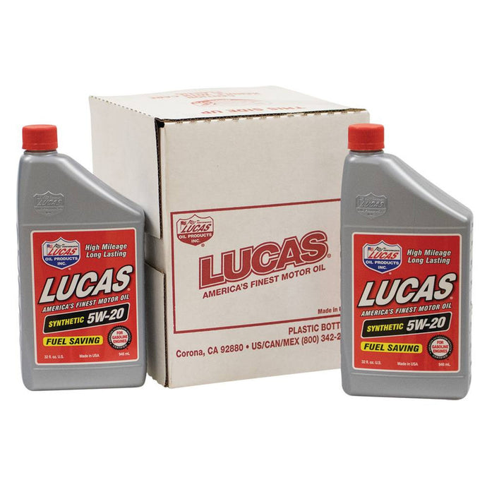 051-513 Synthetic Motor Oil Fits SAE 5W-20 6 Btls/1 Qt Lucas image 1