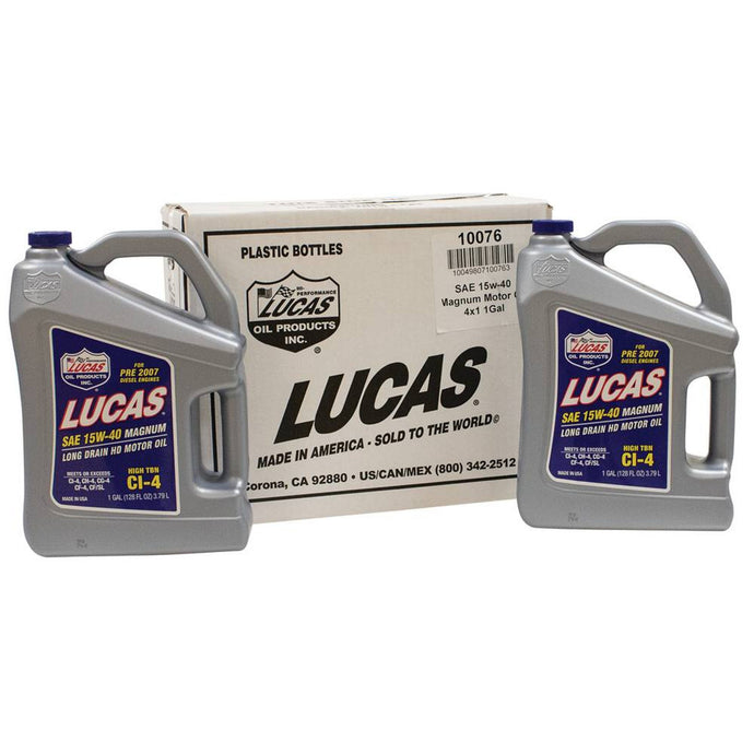 051-603 Magnum High TBN Motor Oil for SAE 15W-40 4 Btls/1 Gal Lucas image 1