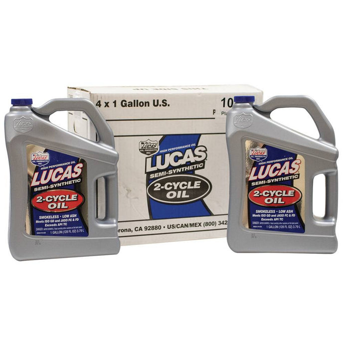 051-537 Semi-Synthetic 2-Cycle Oil Fits Case Of 4 Gallon Bottles Lucas image 1