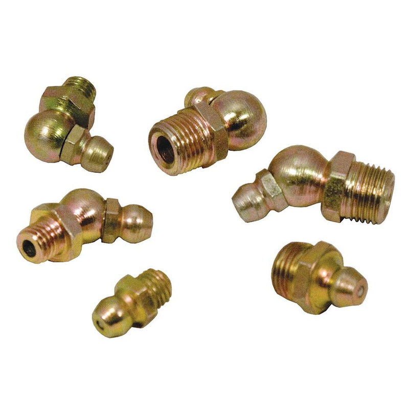 Load image into Gallery viewer, Grease Fitting Kit 110 pieces Includes, 15 of 1/4"-28 45? 415-190
