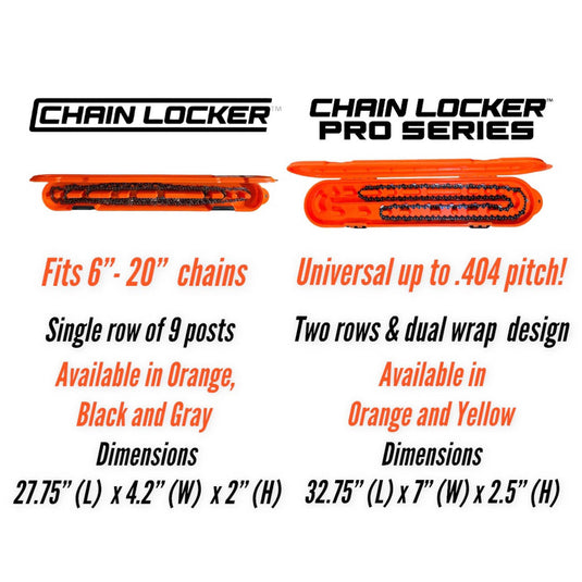 Chain Locker for 6" to 20" Chains, Orange, 12 Pack; CHN-2102-12