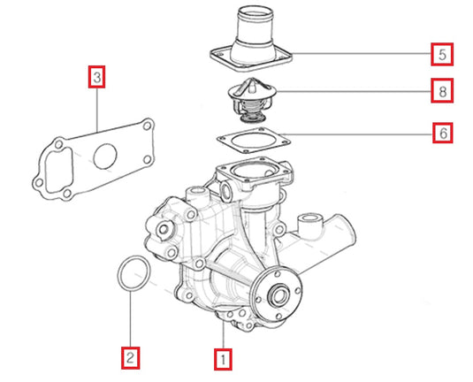 Water Pump for Branson Tractors EA00000275B EA00000275C EA00000275D EA00000275E