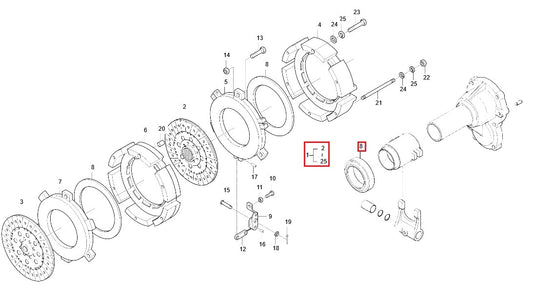 Genuine Clutch w/ Release Bearing for McCormick Tractors X10.30M X10.35M