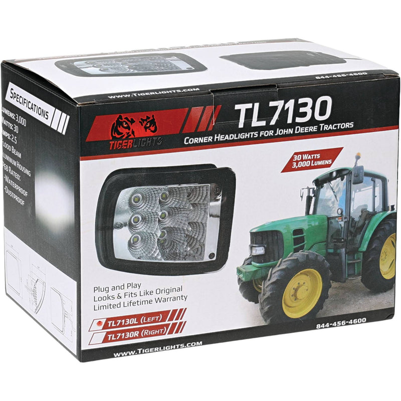 Load image into Gallery viewer, Tiger Lights Left LED Work Light for John Deere 5070M, 5080M, 5080R, 5080RN AL172569; TL7130L image 7
