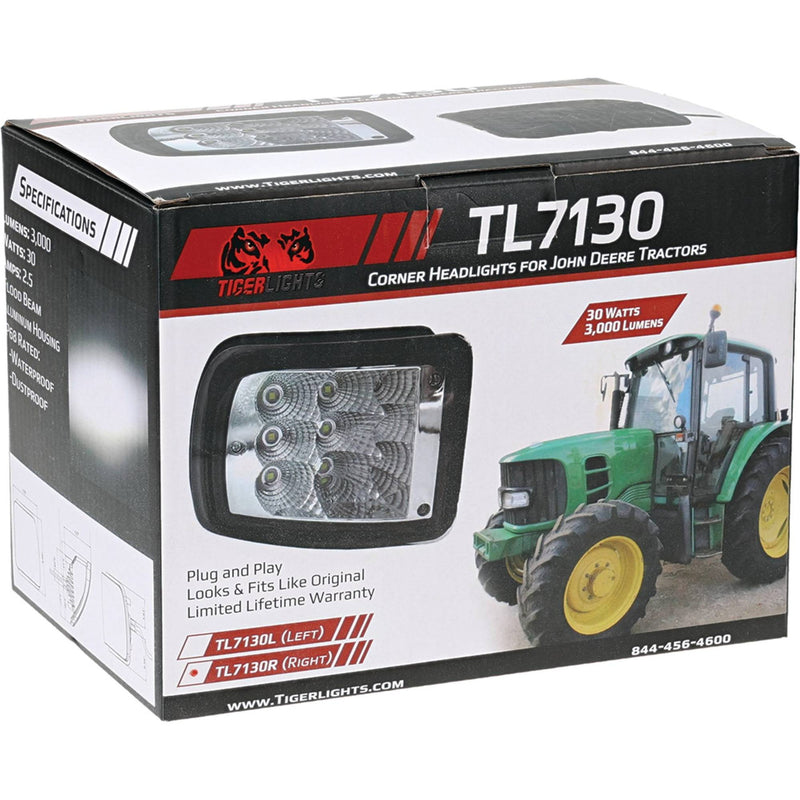 Load image into Gallery viewer, Tiger Lights Right LED Work Light for John Deere 5070M, 5080M, 5080R, 5090R AL172568; TL7130R image 7
