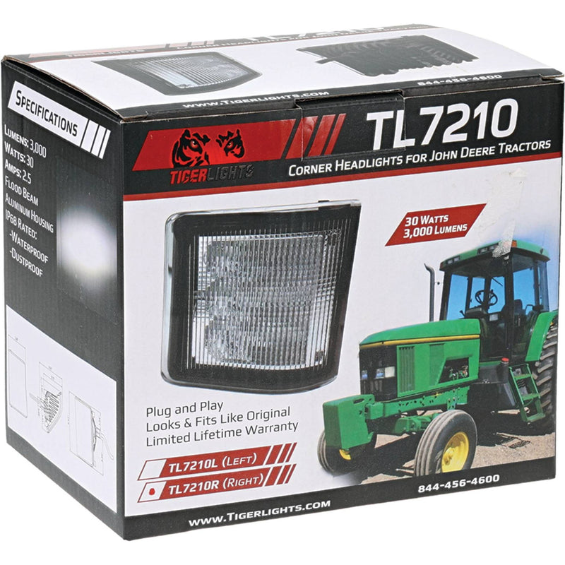 Load image into Gallery viewer, Tiger Lights Right LED Work Light for John Deere 6010, 6100, 6110, 6200 AL78178; TL7210R image 7
