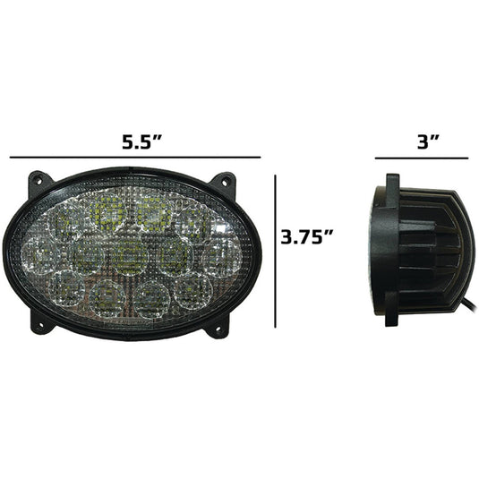 12V Tiger Lights LED Inner Oval Hood Light 2.9 Amps, Flood Offroad Light; TL8220