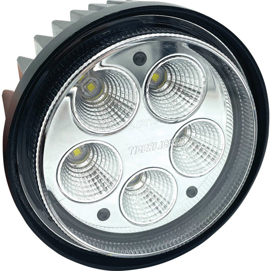 12V Tiger Lights LED Round Headlight 3.33 Amps, 30 Watts, Flood Off-Road Light; TL8620